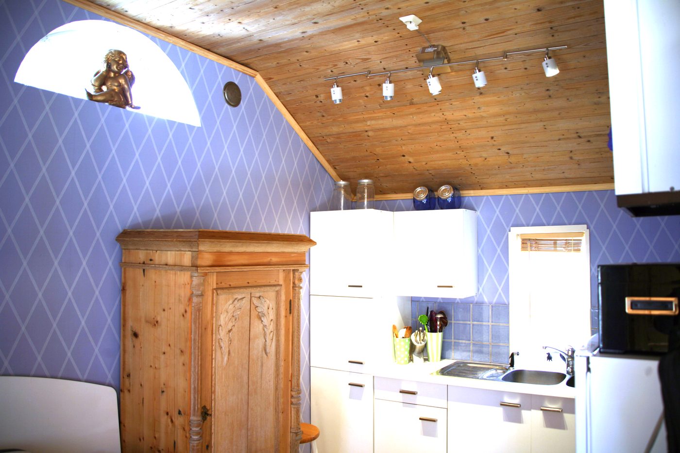 Hand-hewn 200-year-old timber ceiling